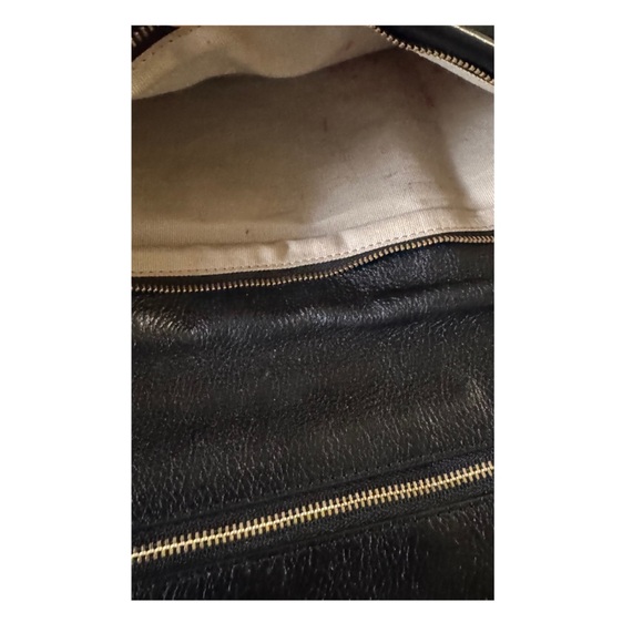 👜 Tory Burch Reva Black Leather Clutch with Gold Chain Handle